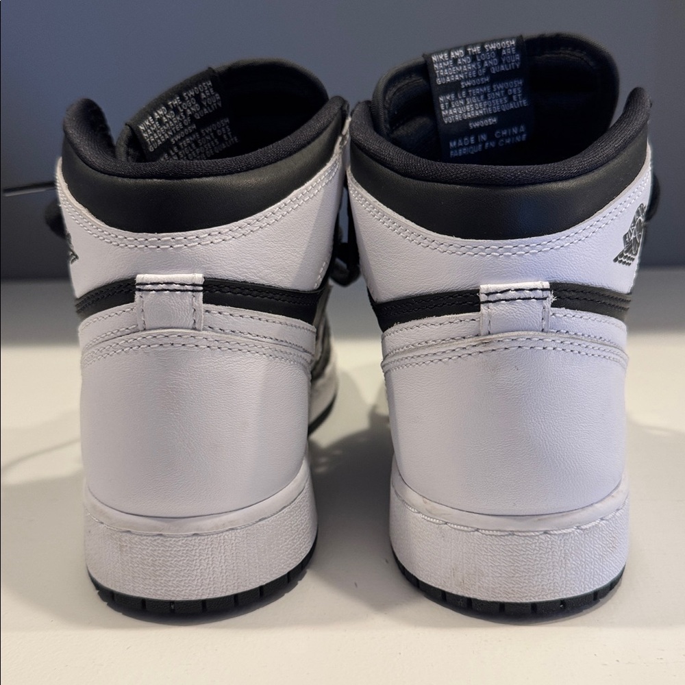 Nike Kids Black and White High-Top Air Jordan Sneakers - Picture 3 of 9